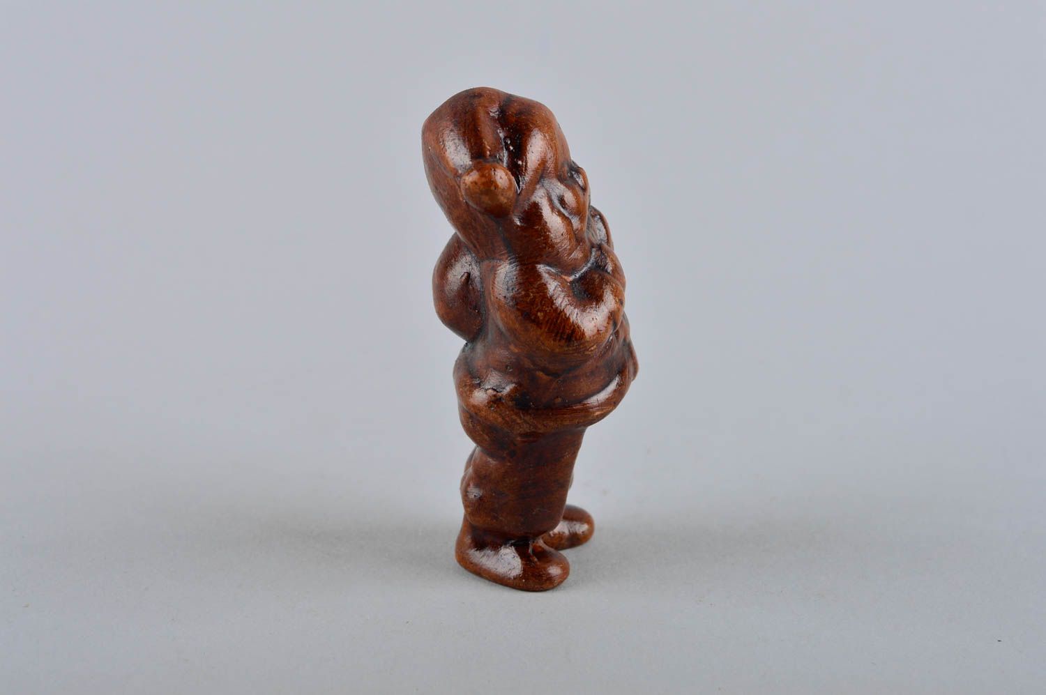 Статуэтка для декора хэнд мэйд необычный подарок фигурка из глины Гномик фото 3