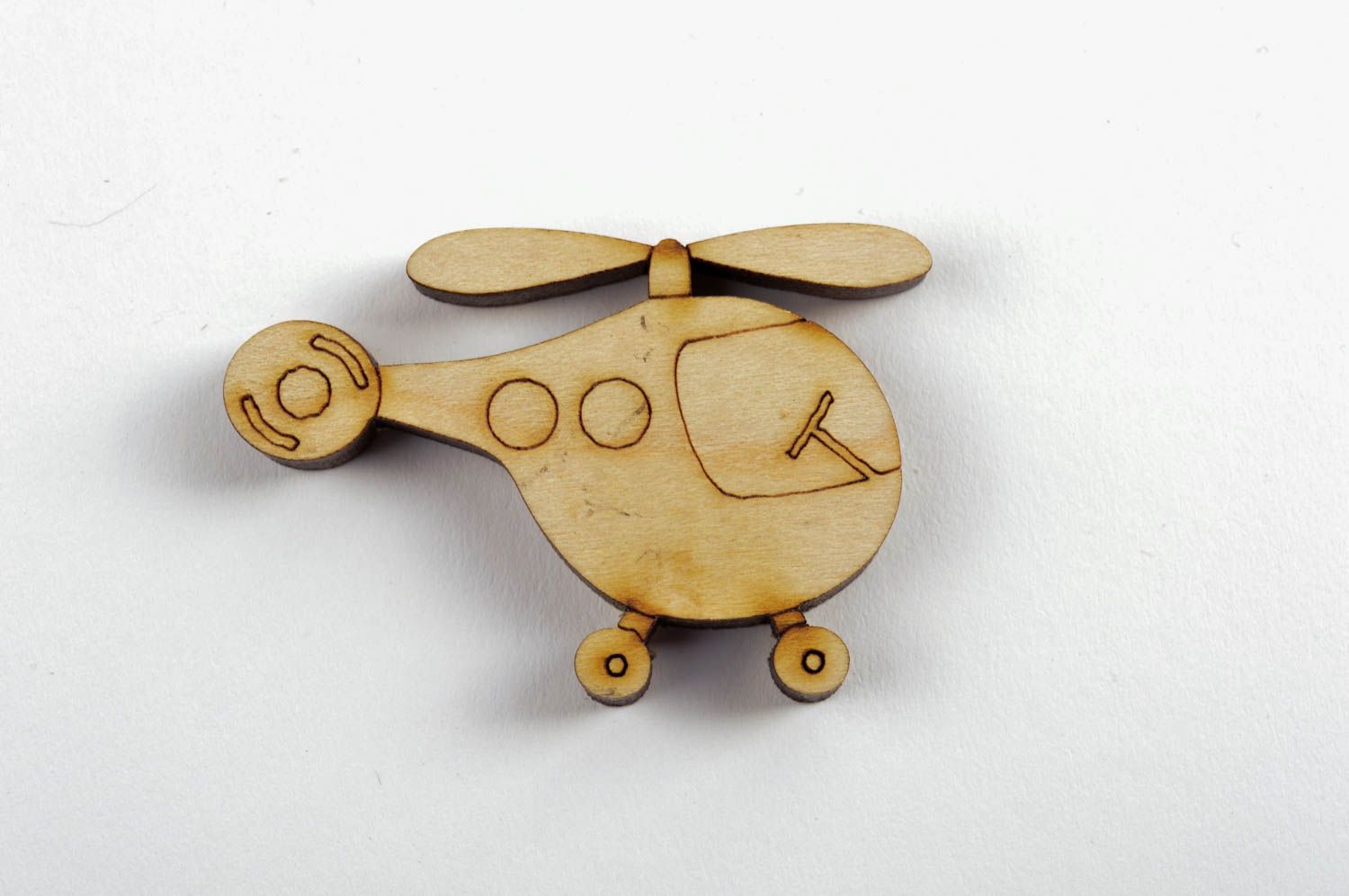 Forme en bois à peindre fait main hélicoptère Loisirs créatifs écologique photo 3