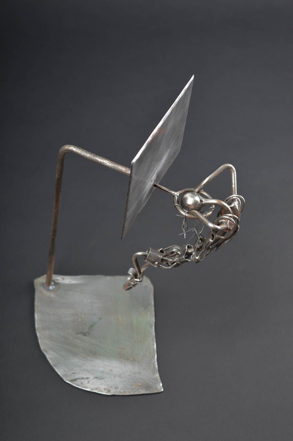 Unusual handmade metal figurine contemporary art metal craft decorative use only photo 1
