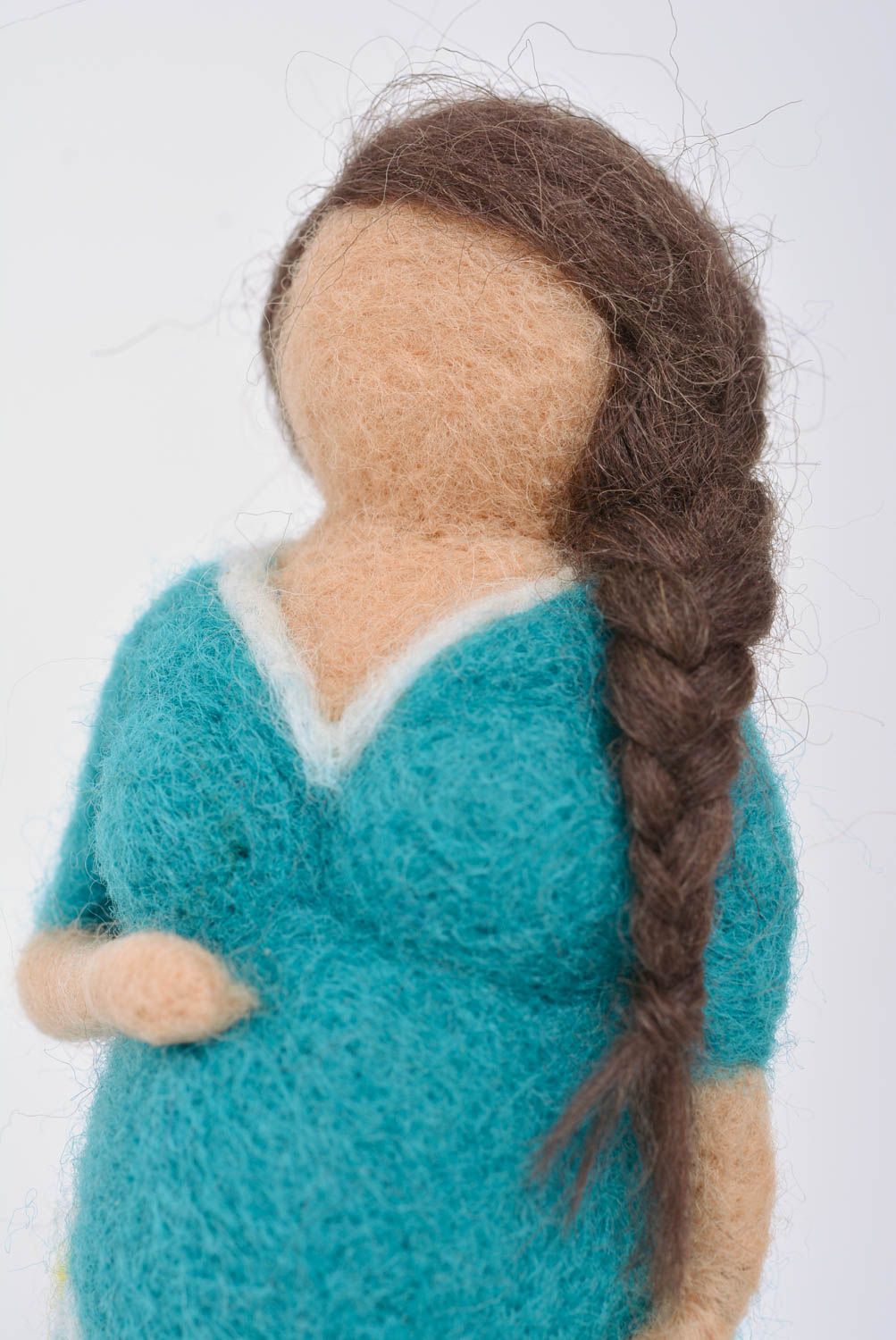 Handmade collectible felted wool statuette woolen toy for home decor photo 2