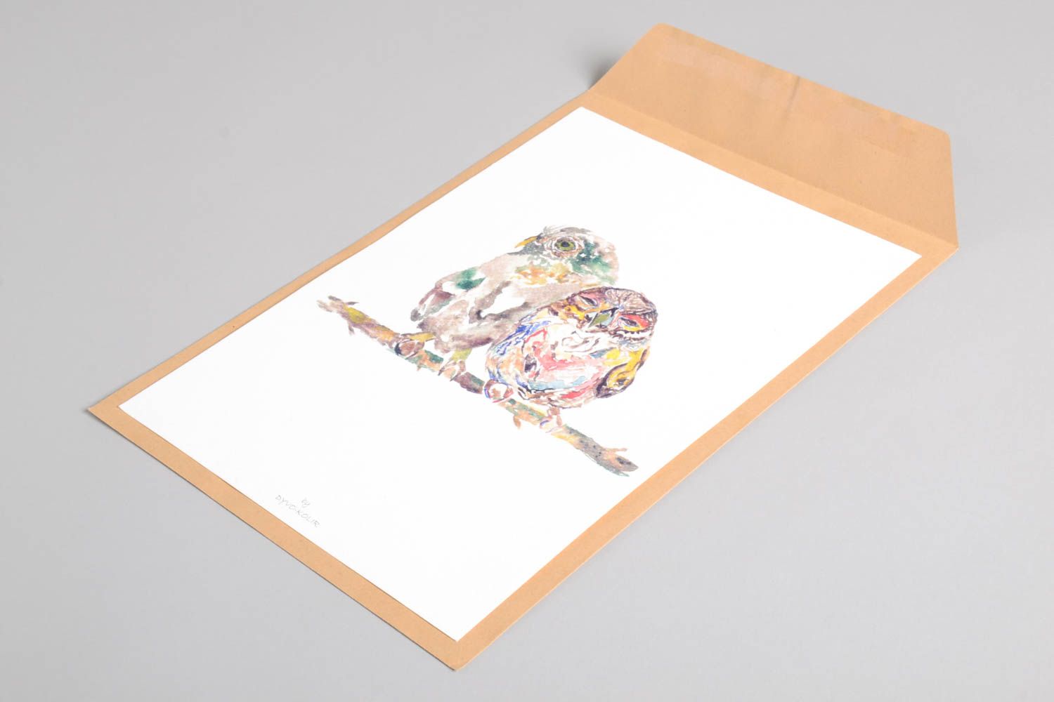 Яркая открытка ручной работы поздравительная открытка совы красивая открытка фото 2
