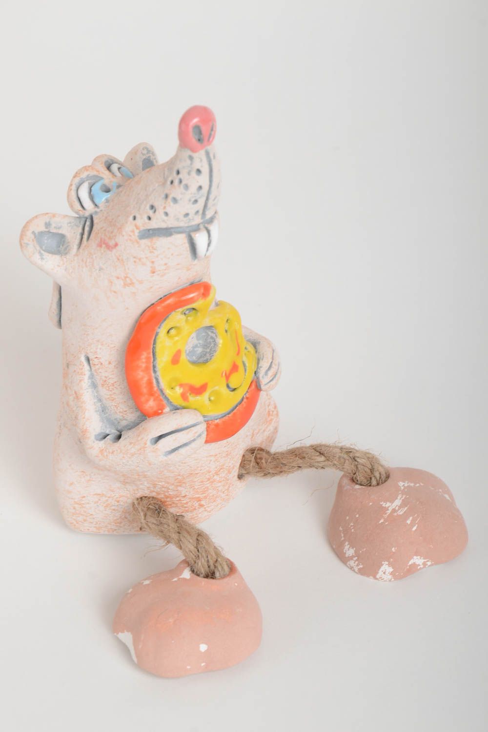 Handgemachte Keramik lustige Sparbüchse Geschenkidee für Kinder Spardose Maus foto 2
