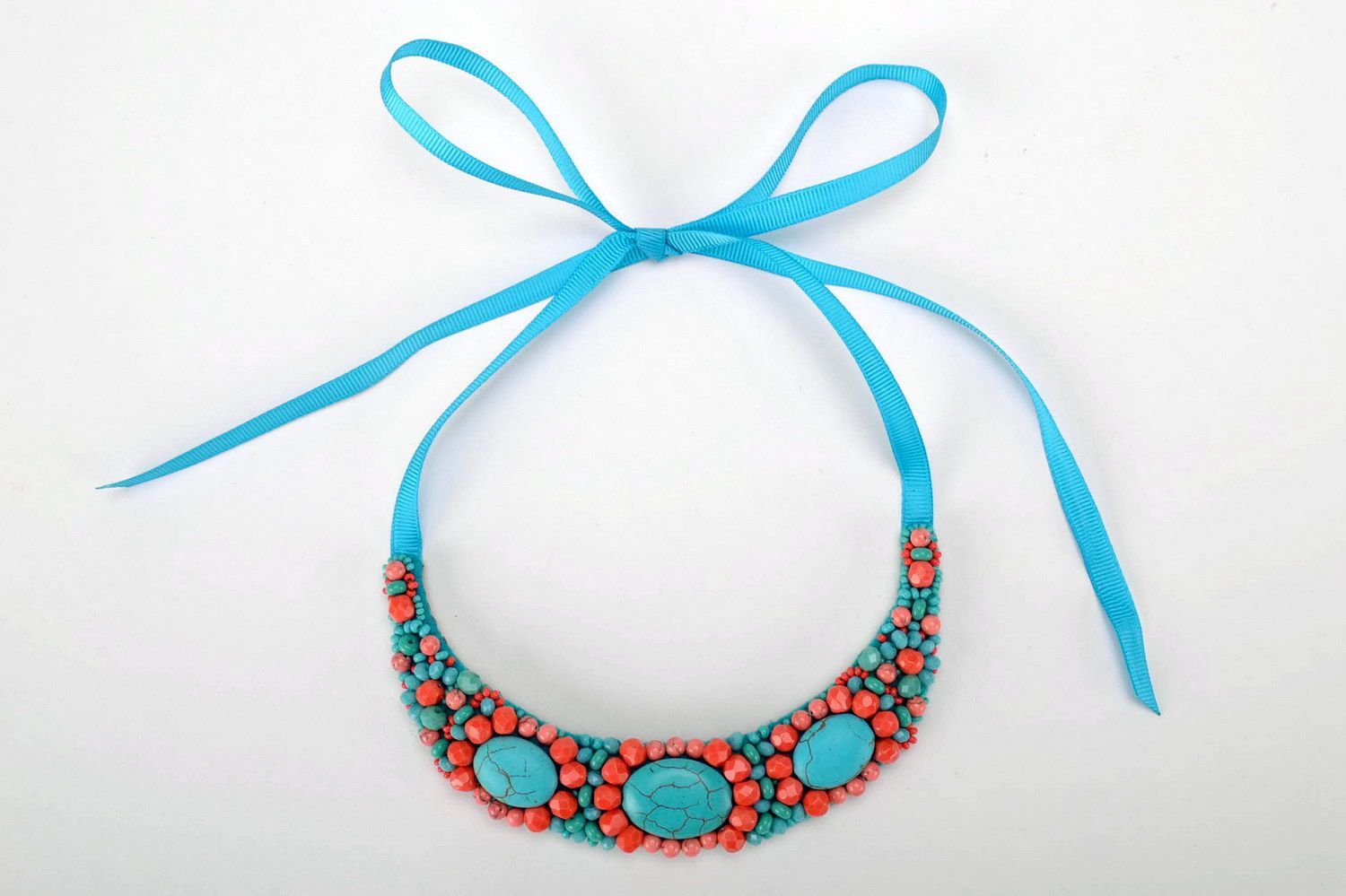 Necklace with natural turquoise photo 3