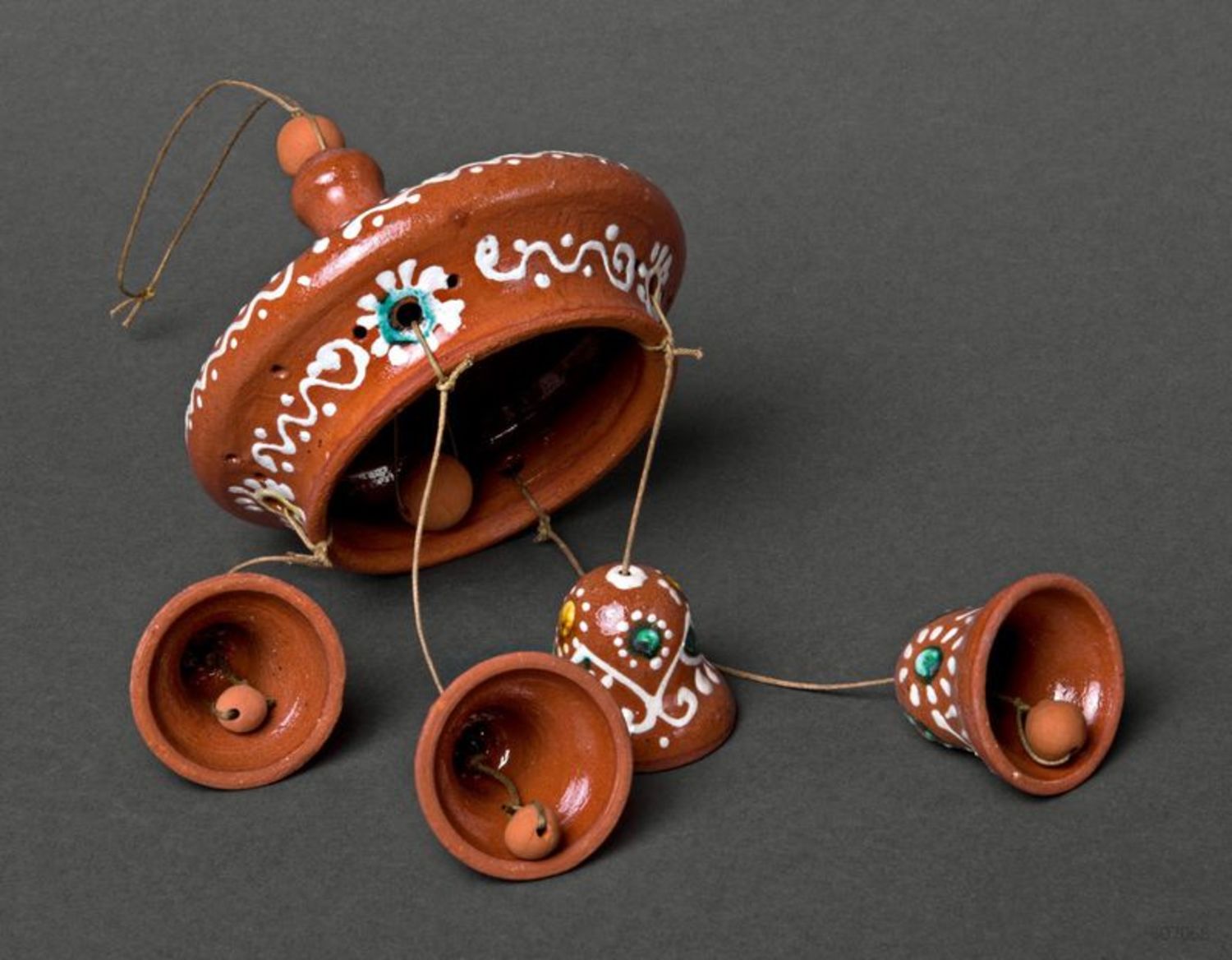 Pendente campanelli in ceramica fatto a mano Campanelli in argilla decorativi foto 2