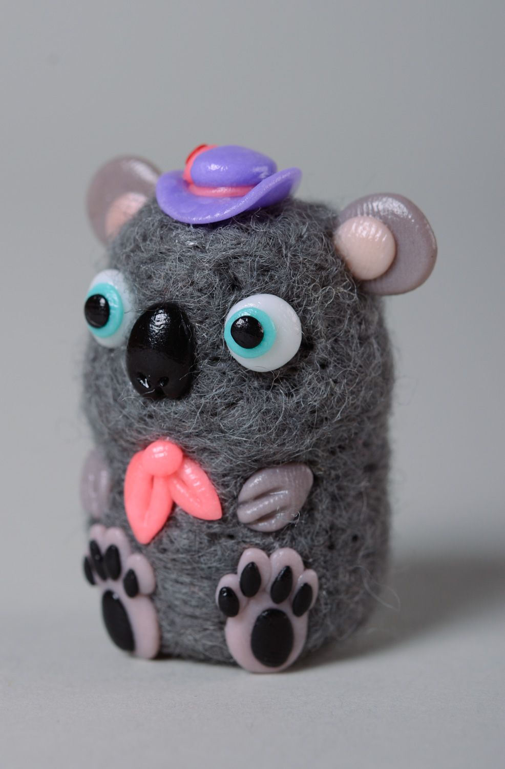 Peluche koala en laine feutrée pâte polymère faite main jouet décoratif photo 2