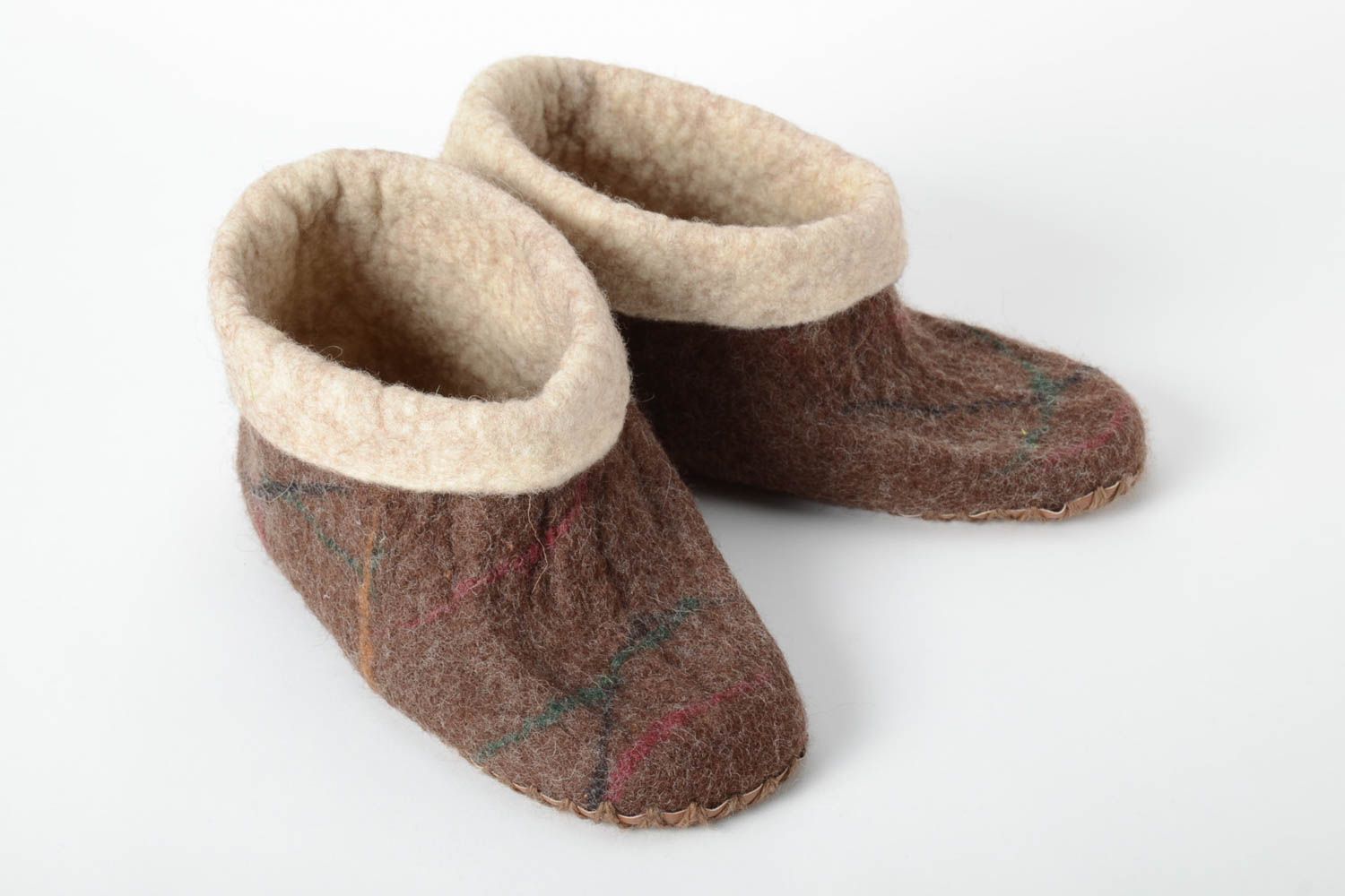 Zapatillas de lana artesanales marrones accesorio de hombre regalo original foto 2