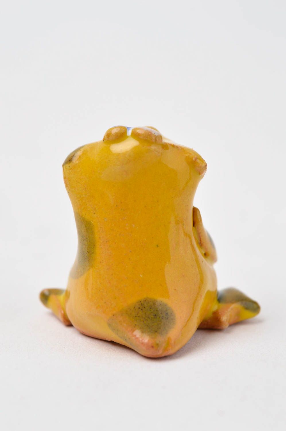 Frosch Keramik Deko Figur aus Ton handgemachte Tier Statue Miniatur Figur bemalt foto 9