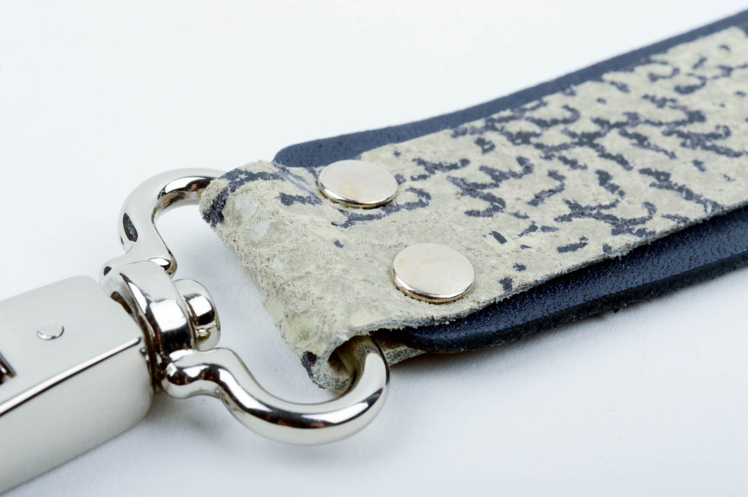 Handmade key holder leather keyring unusual key charm stylish present for friend photo 5