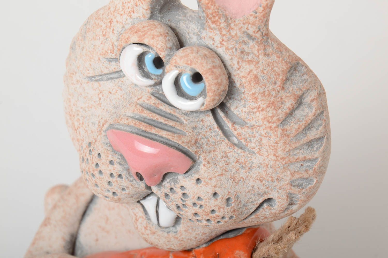 Tirelire céramique faite main Figurine animal Lapin Cadeau original pour enfant photo 3