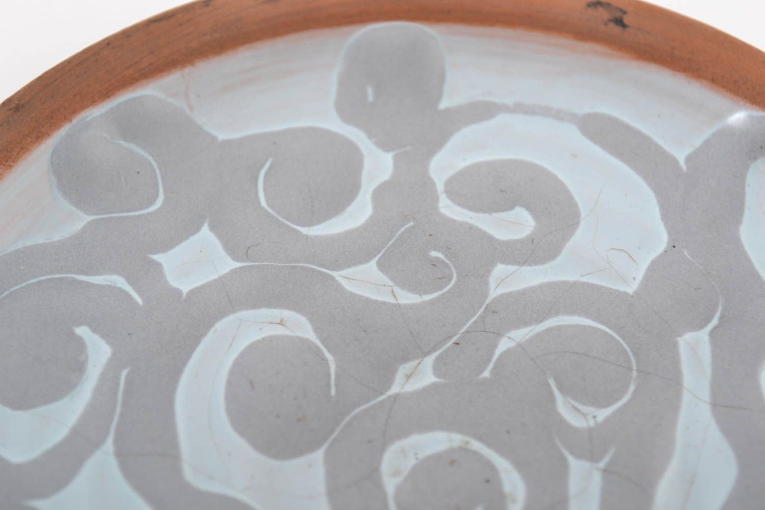 Dekoration für Küche handgemacht Teller aus Ton originell Keramik Geschirr foto 4