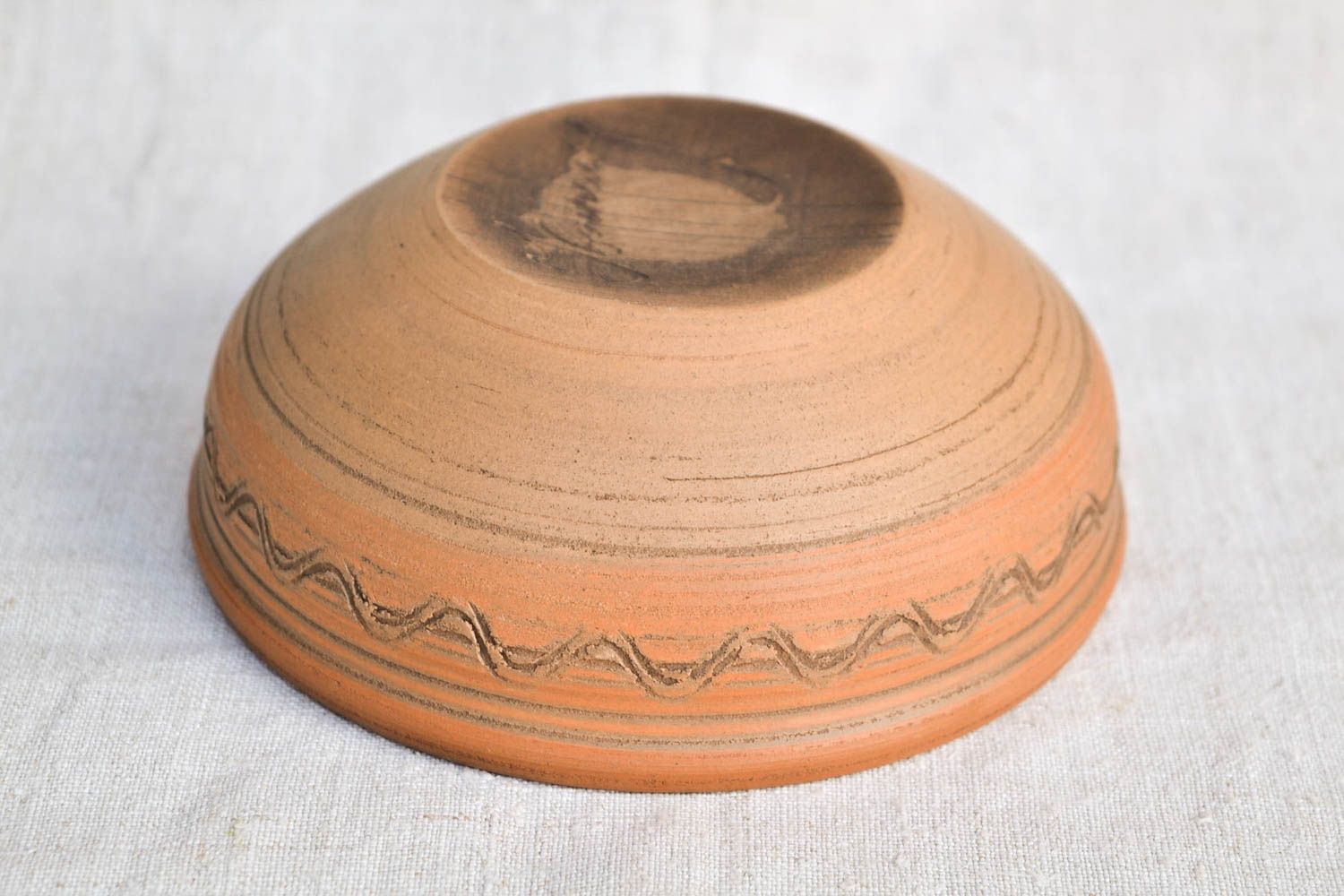 Керамическая миска ручной работы глиняная миска с узорами глиняная посуда фото 4