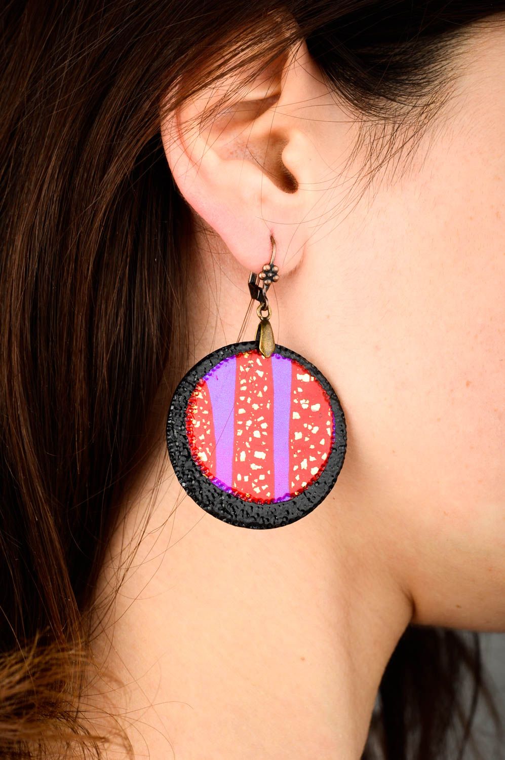 Handmade earrings polymer clay fashion jewelry designer accessories gift for her photo 2
