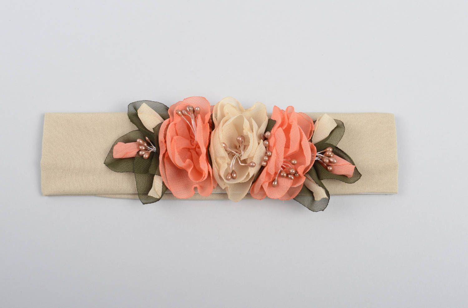 Unusual handmade flower headband head accessories for girls gifts for her photo 4