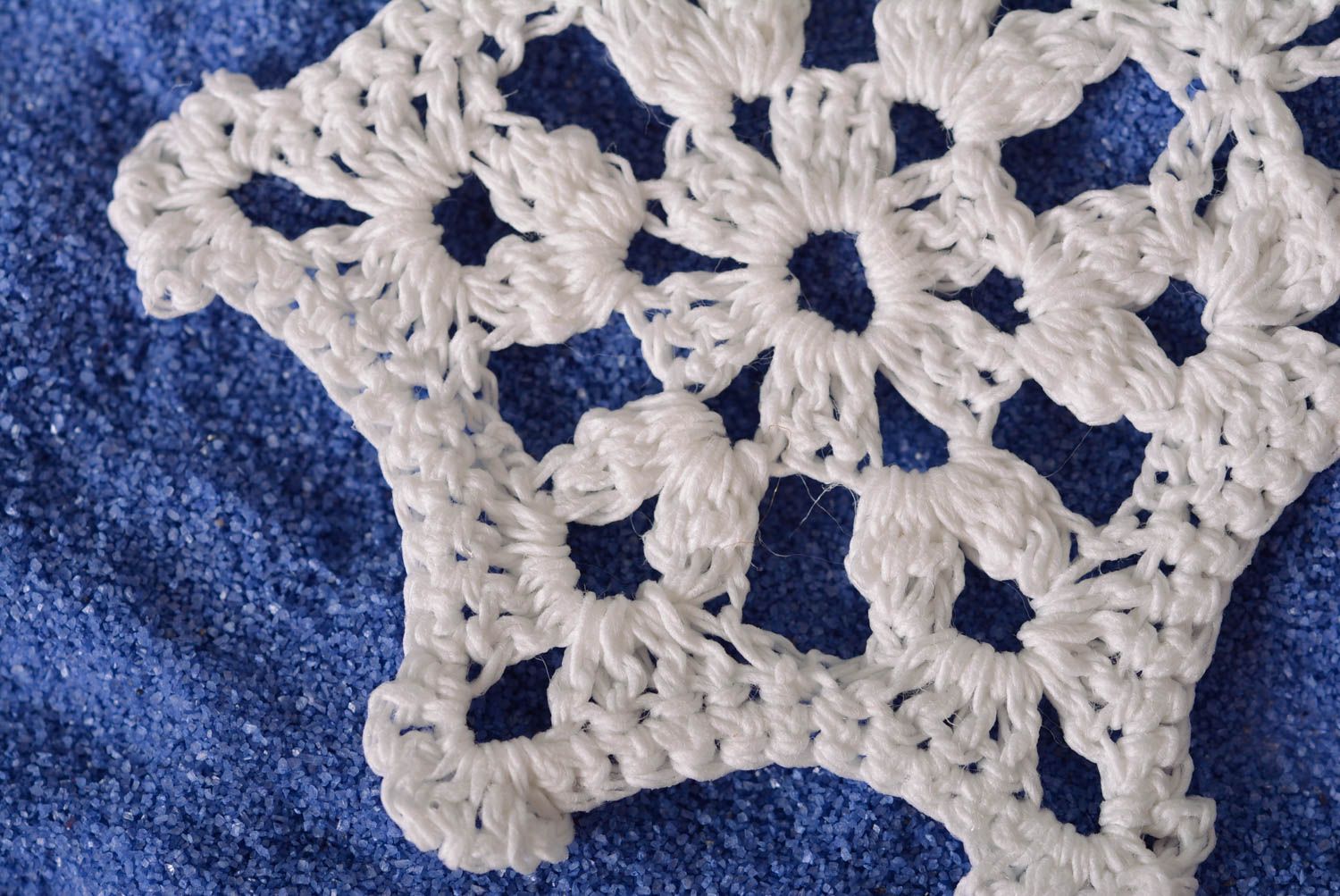 Décoration flocon Déco fait main Idée déco Noël tricot crochet blanc design photo 4