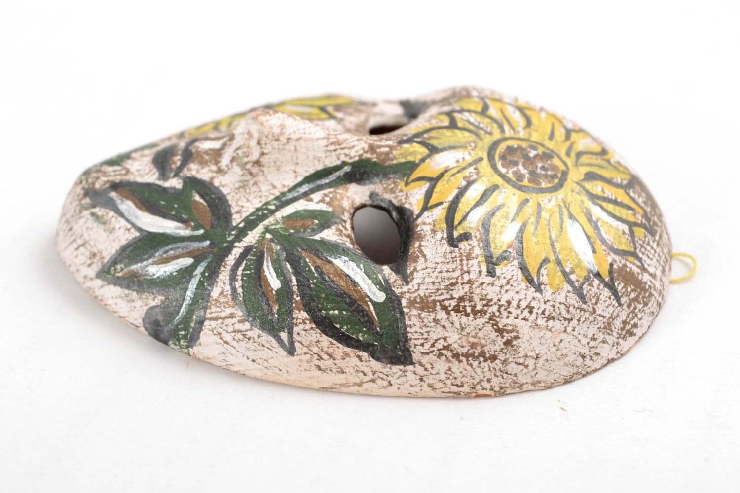 Maschera decorativa in ceramica fatta a mano souvenir da parete originale  foto 3