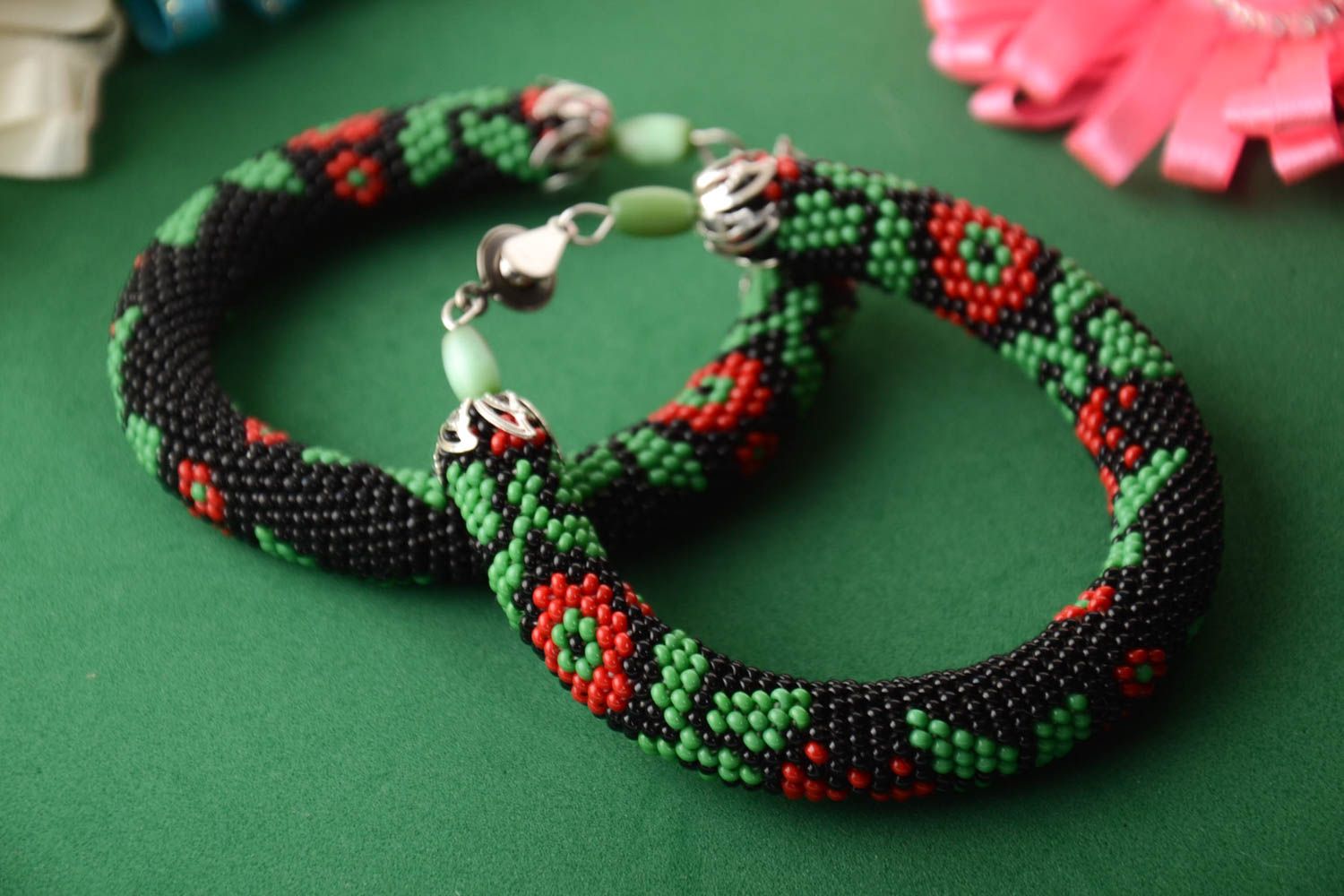 Handmade wrist bracelet 2 cool bracelets beaded cord bracelet gifts for her photo 1