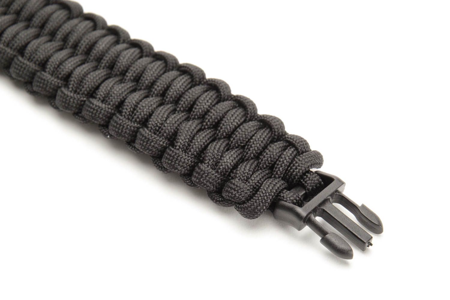 Dark handmade stylish bracelet braided of parachute cord for survival  photo 2
