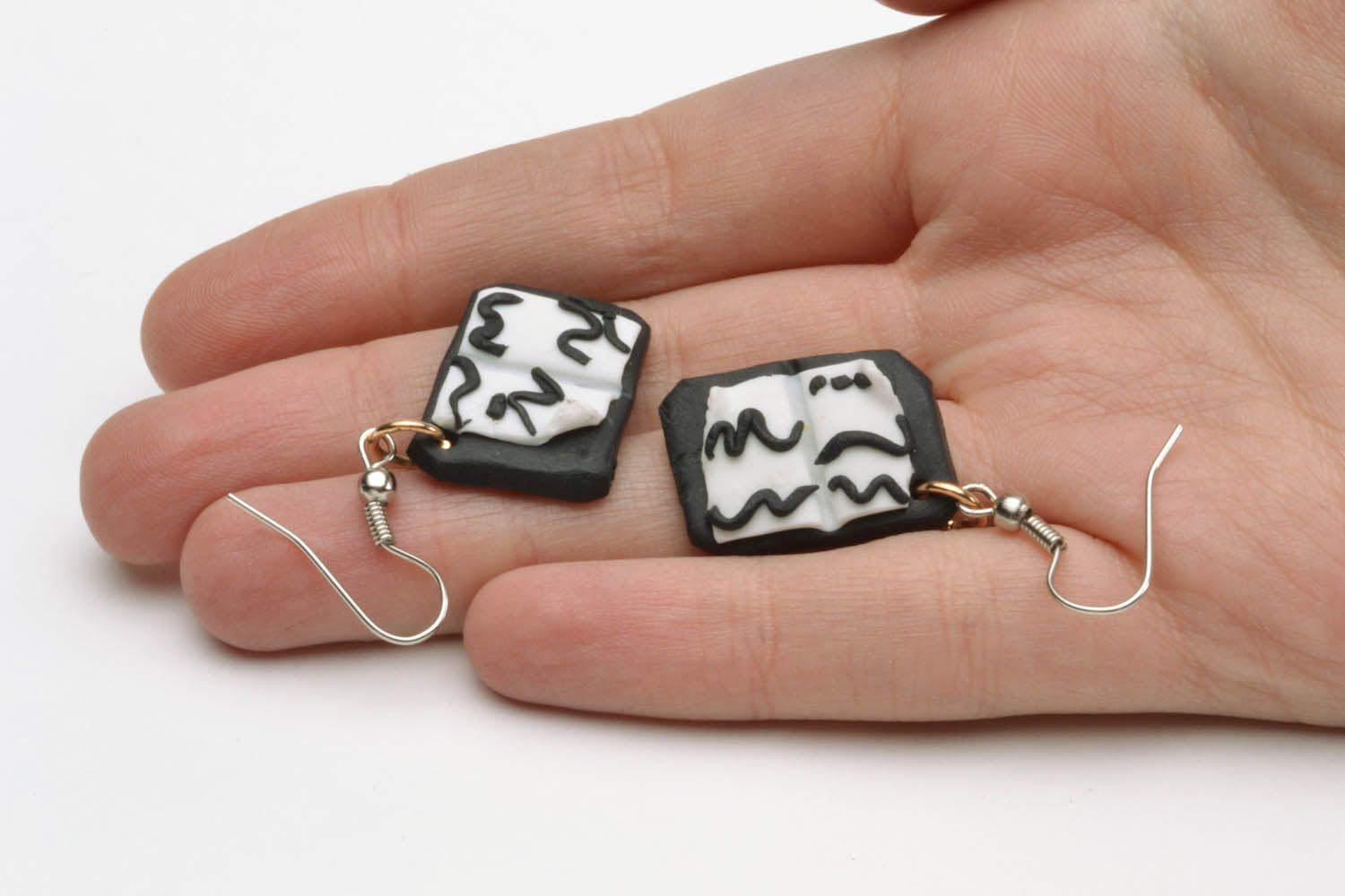 Earrings made of polymer clay Books photo 5