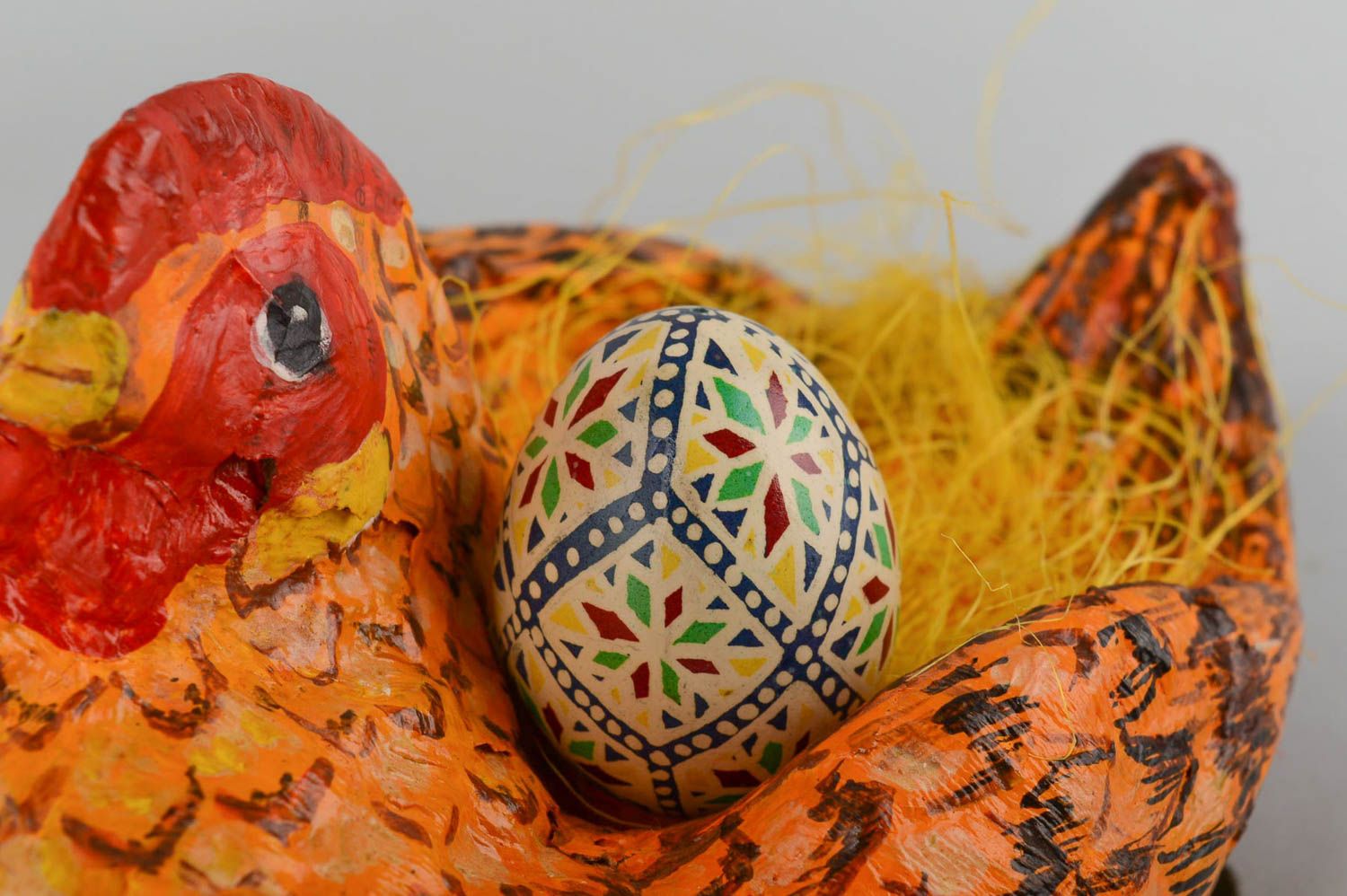 Handmade bright painted egg stylish unusual Easter decor cute Easter egg photo 1