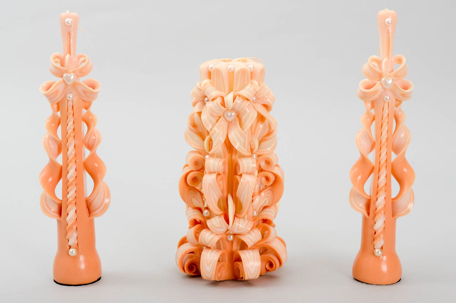Velas de parafina hechas a mano naranjas elementos decorativos regalo original foto 3