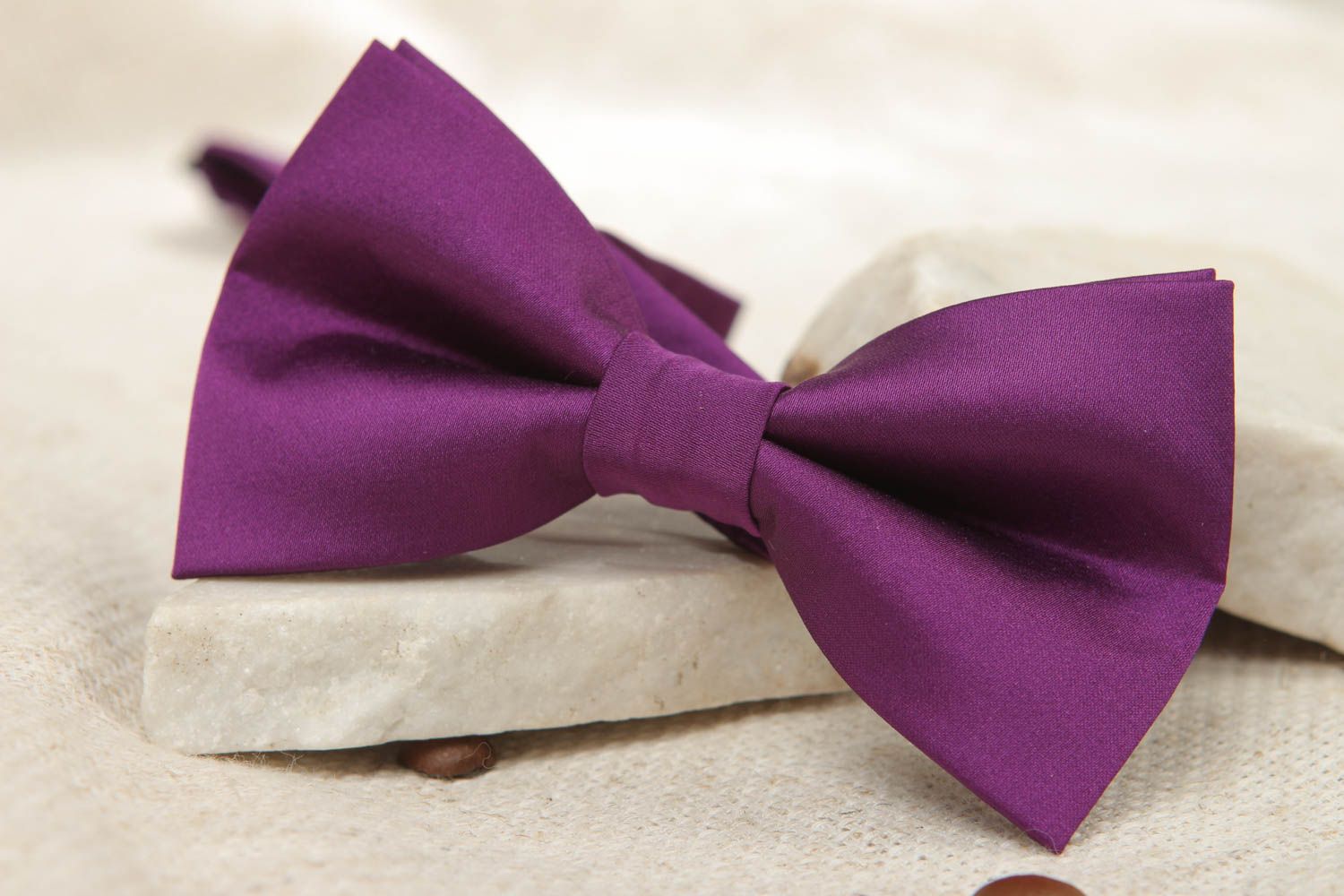 Fabric bow tie of violet color photo 5