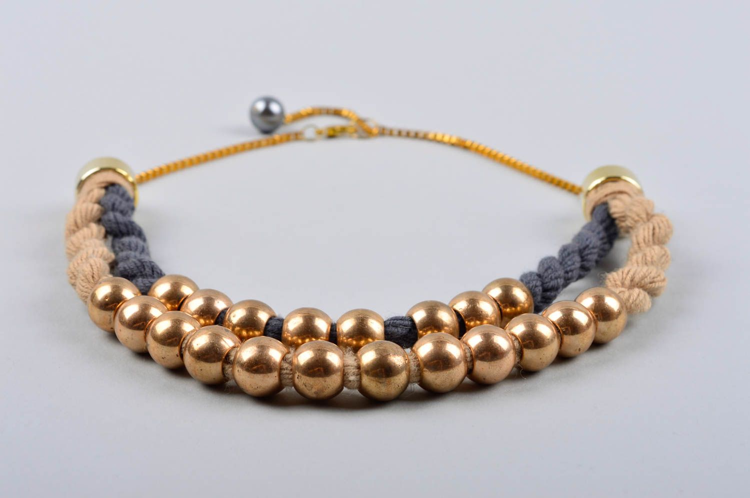 Stylish beaded necklace gold color necklace handmade necklace fashion jewelry photo 3