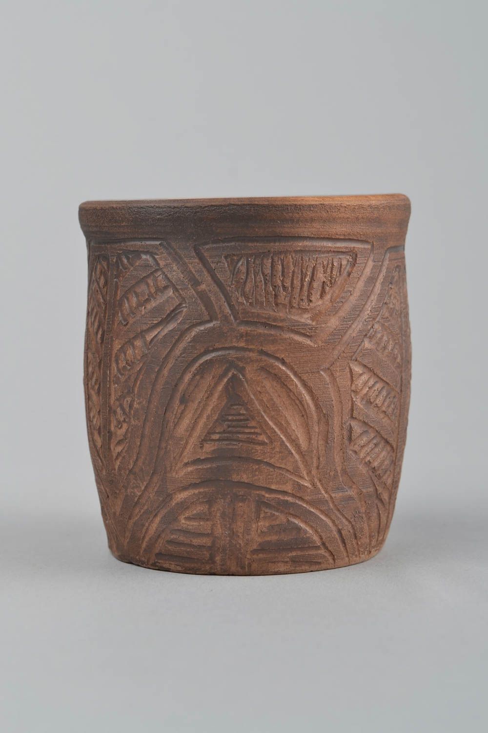 Ceramic coffee cup no handle in brown color 0,42 lb photo 3