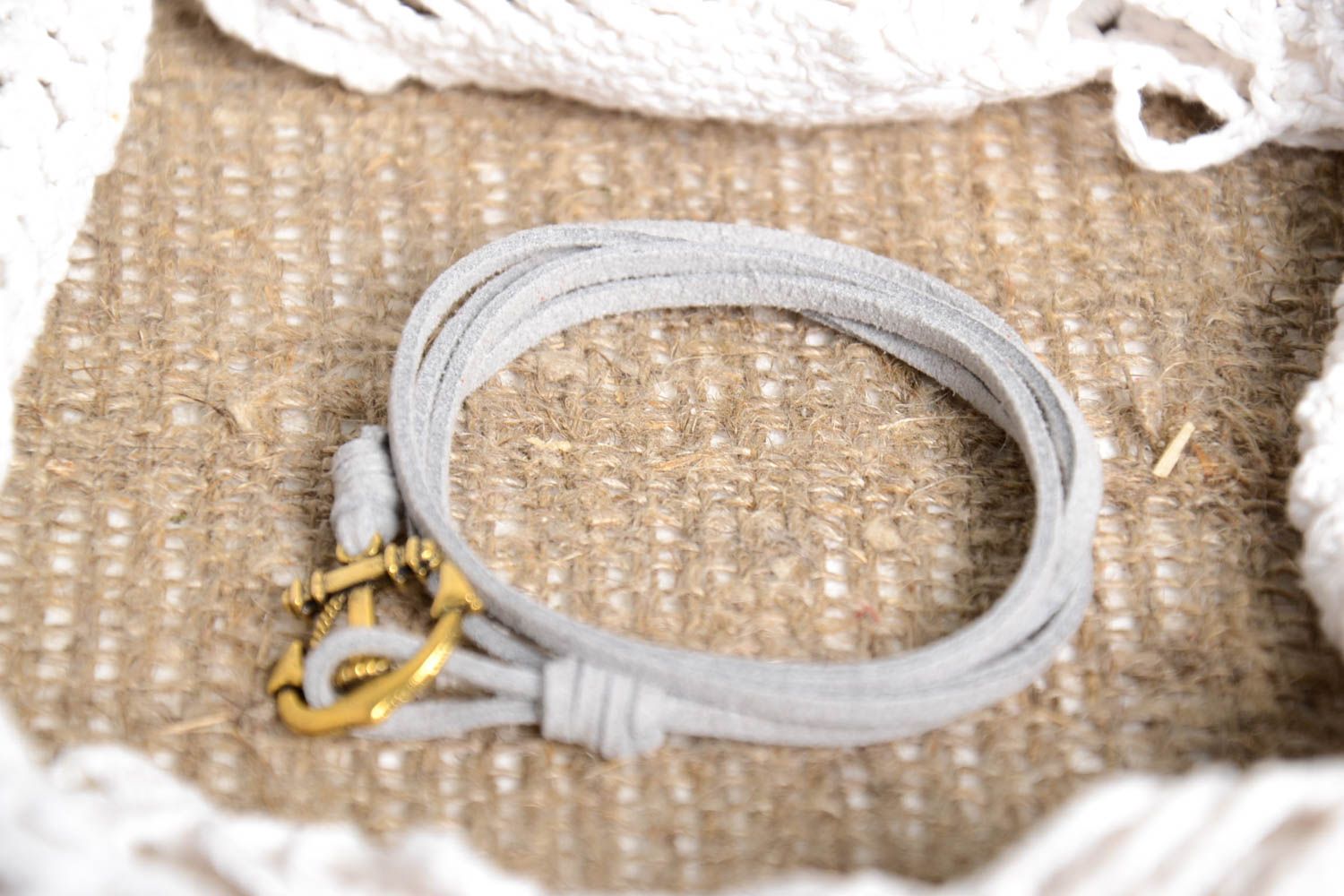 Handmade thin cute bracelet unusual stylish accessory suede bracelet for women photo 1