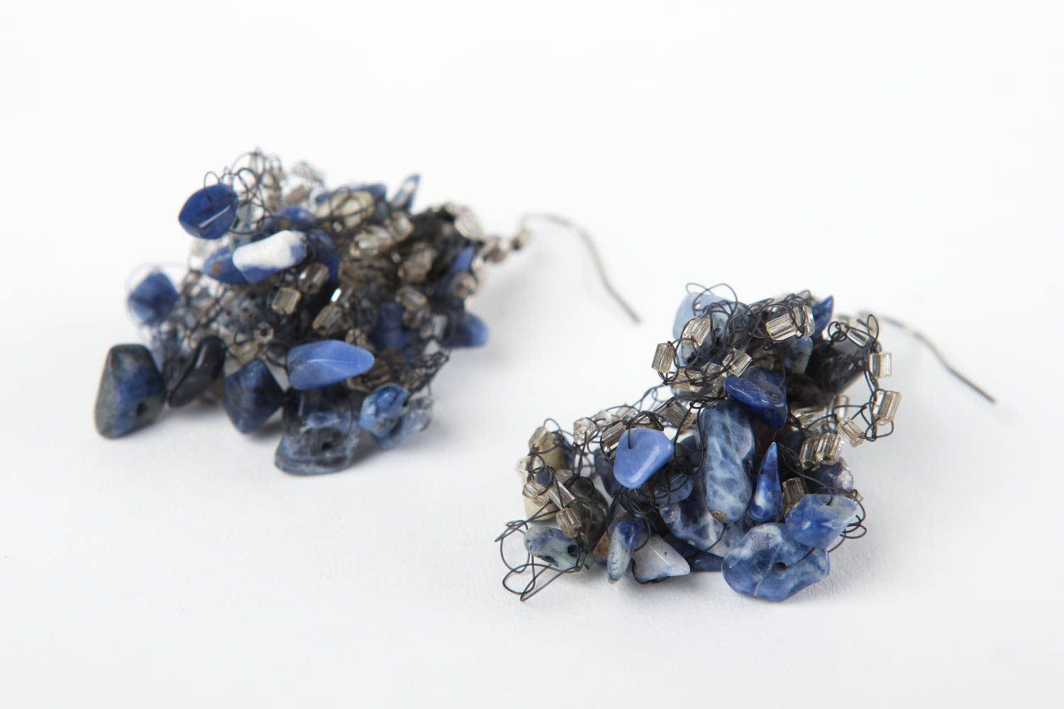 Large handmade beaded earrings gemstone earrings costume jewelry gifts for her photo 3