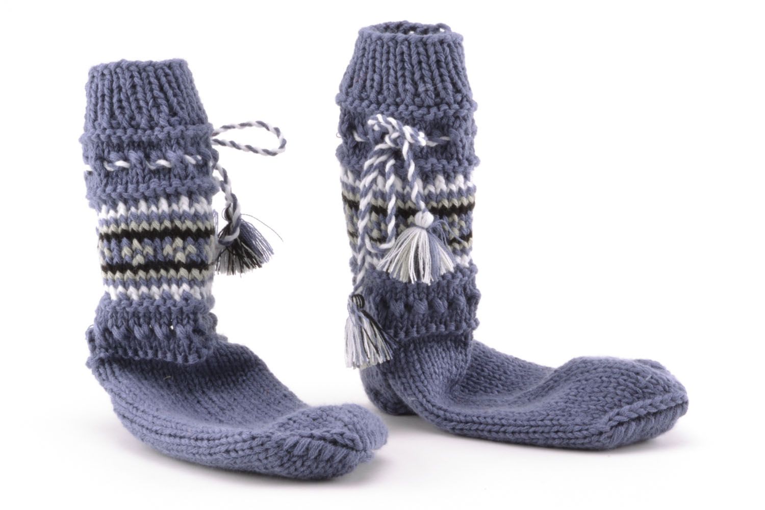Knitted woolen socks Lilac photo 5