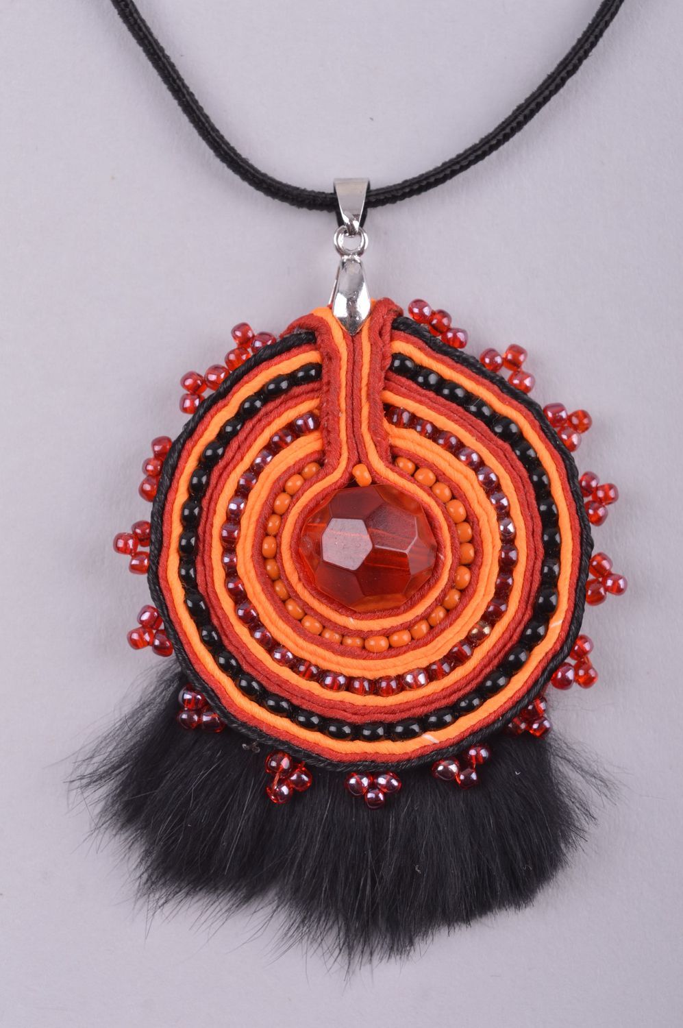 Stylish handmade textile necklace soutache jewelry costume jewelry designs photo 3
