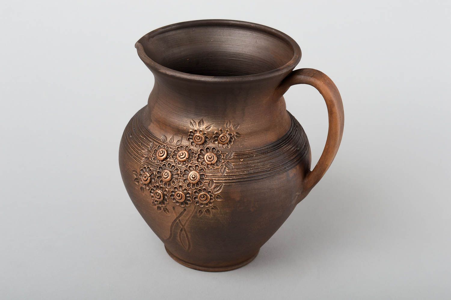 Keramik Krug handgefertigt Öko Geschirr Küchen Zubehör in Braun umweltfreundlich foto 2