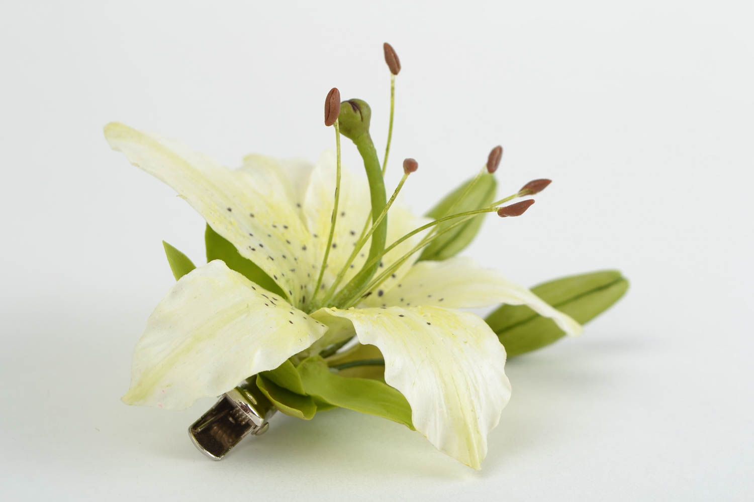 Große schöne künstlerische handgemachte Blume Brosche aus Porzellan für Damen foto 3
