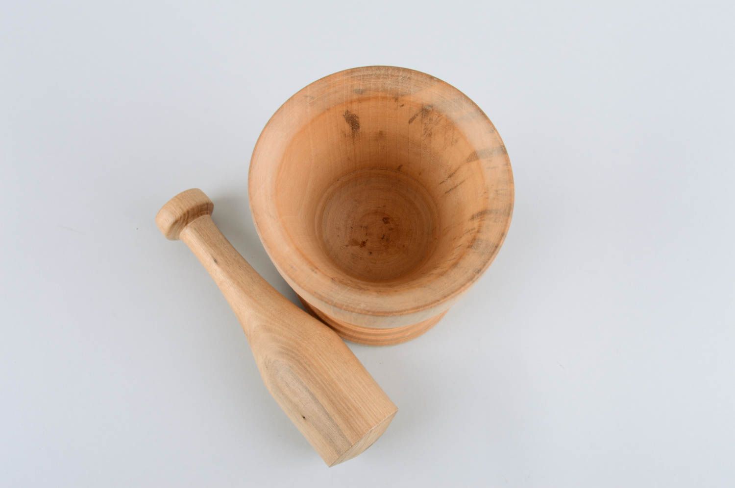 Посуда из дерева ручной работы ступка с пестиком деревянная кухонная утварь фото 5