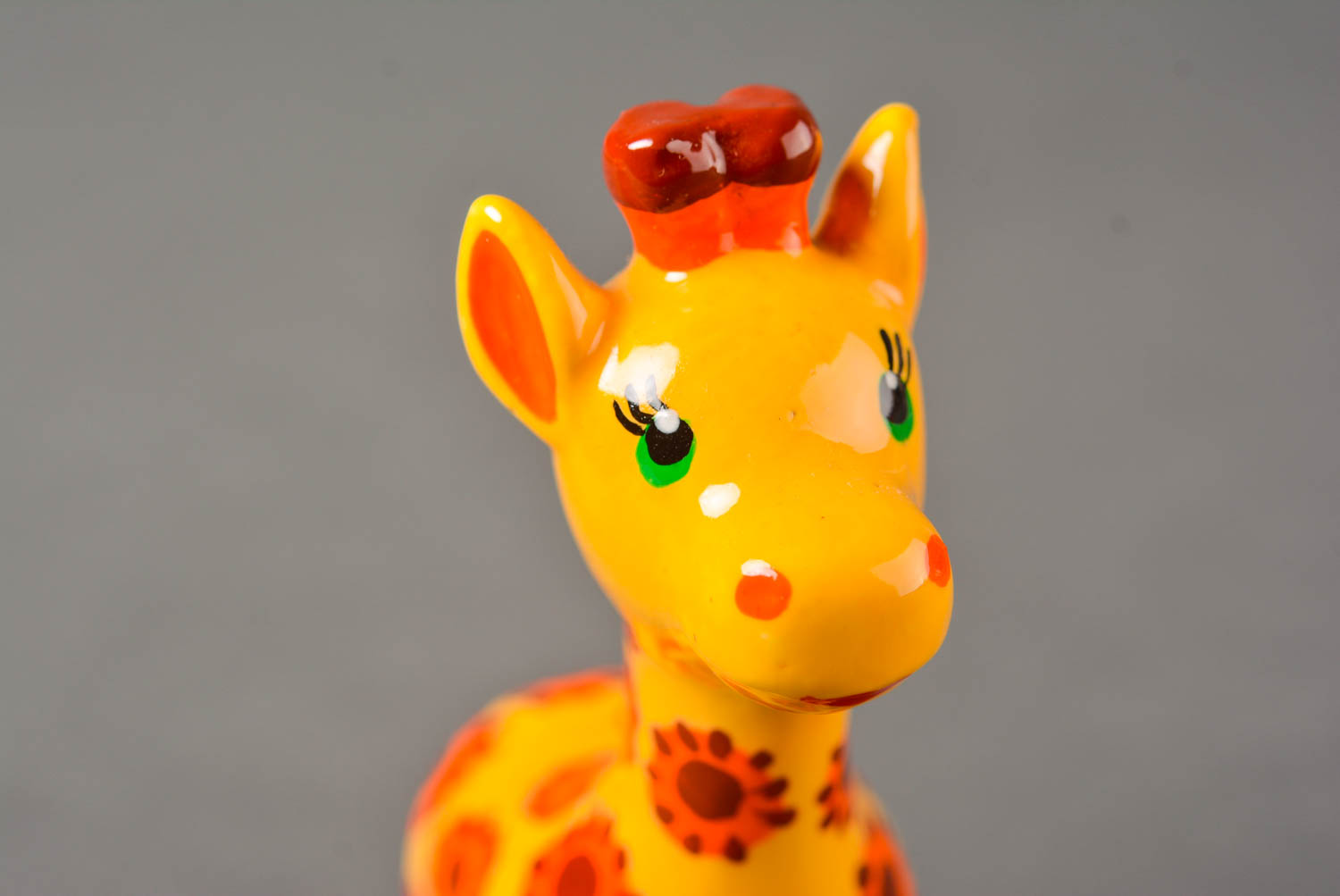 Statuetta in gesso fatta a mano figurina decorativa bella giraffa gialla foto 5