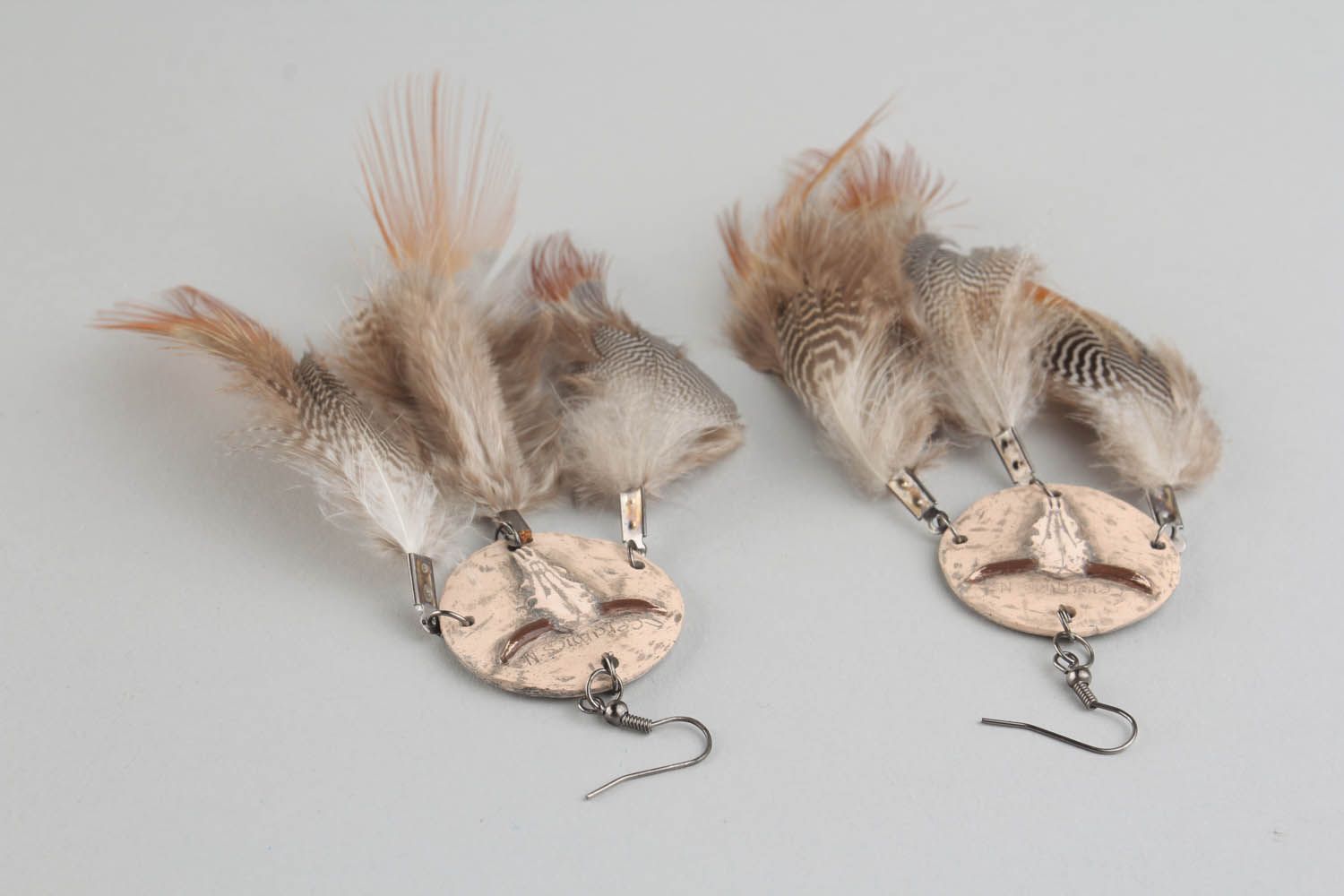 Earrings with feathers photo 2