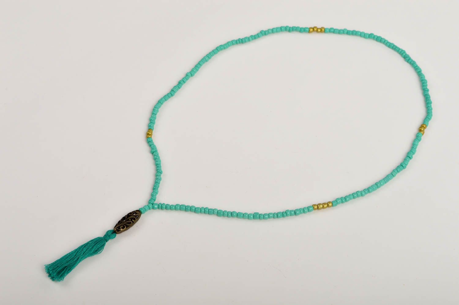 Handgemachter Halsketten Anhänger in Blau Mode Accessoire Geschenk für Mädchen foto 3