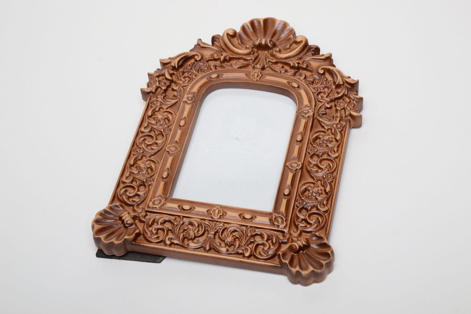 Unusual beautiful carved wooden photo frame photo 2