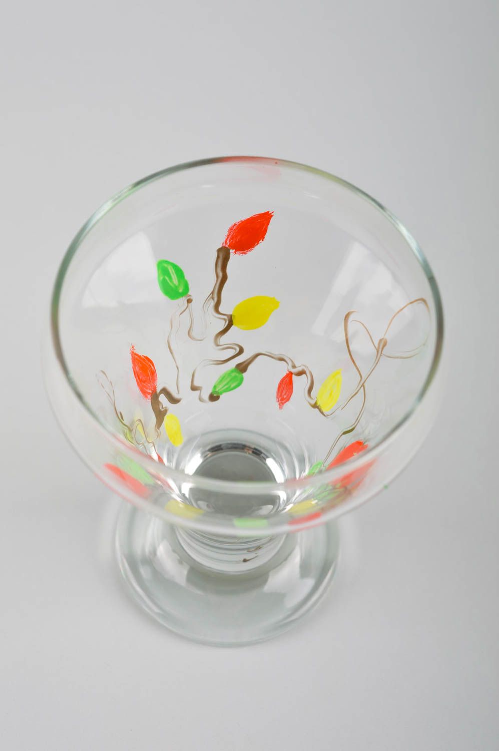 Verre fait main Gobelet original à jus peint verre Vaisselle design original photo 4