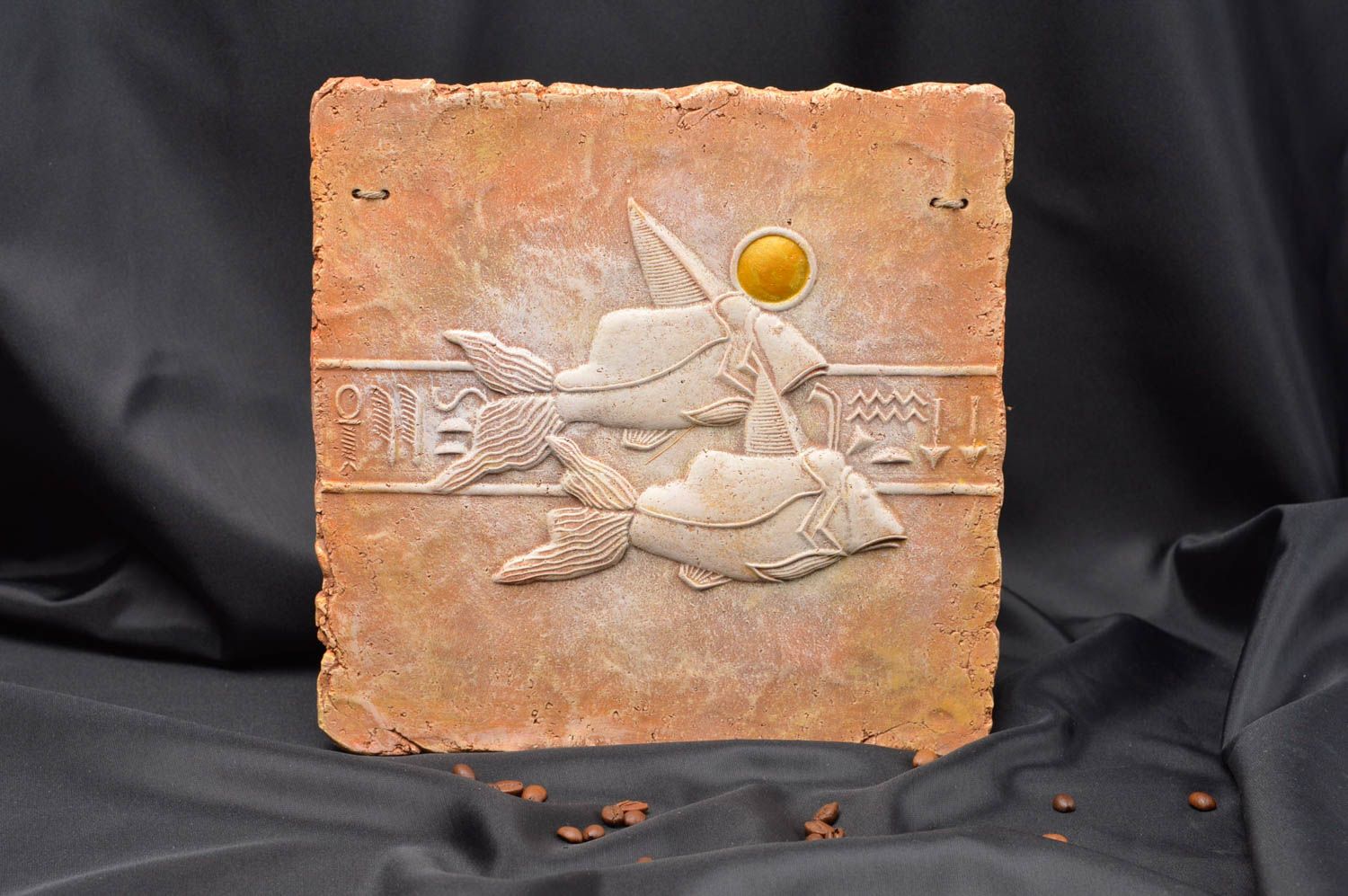 Joli carreau céramique avec images de poissons fait main décoration murale photo 6