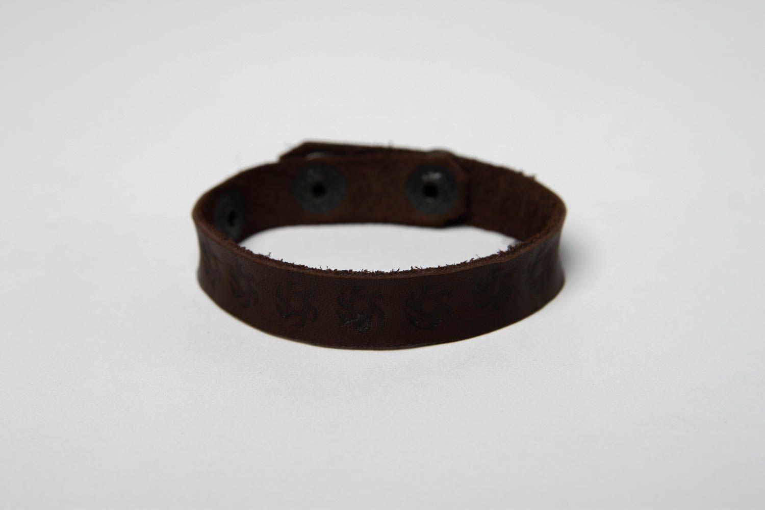 Стильный браслет ручной работы кожаный браслет коричневого цвета браслет на руку фото 3