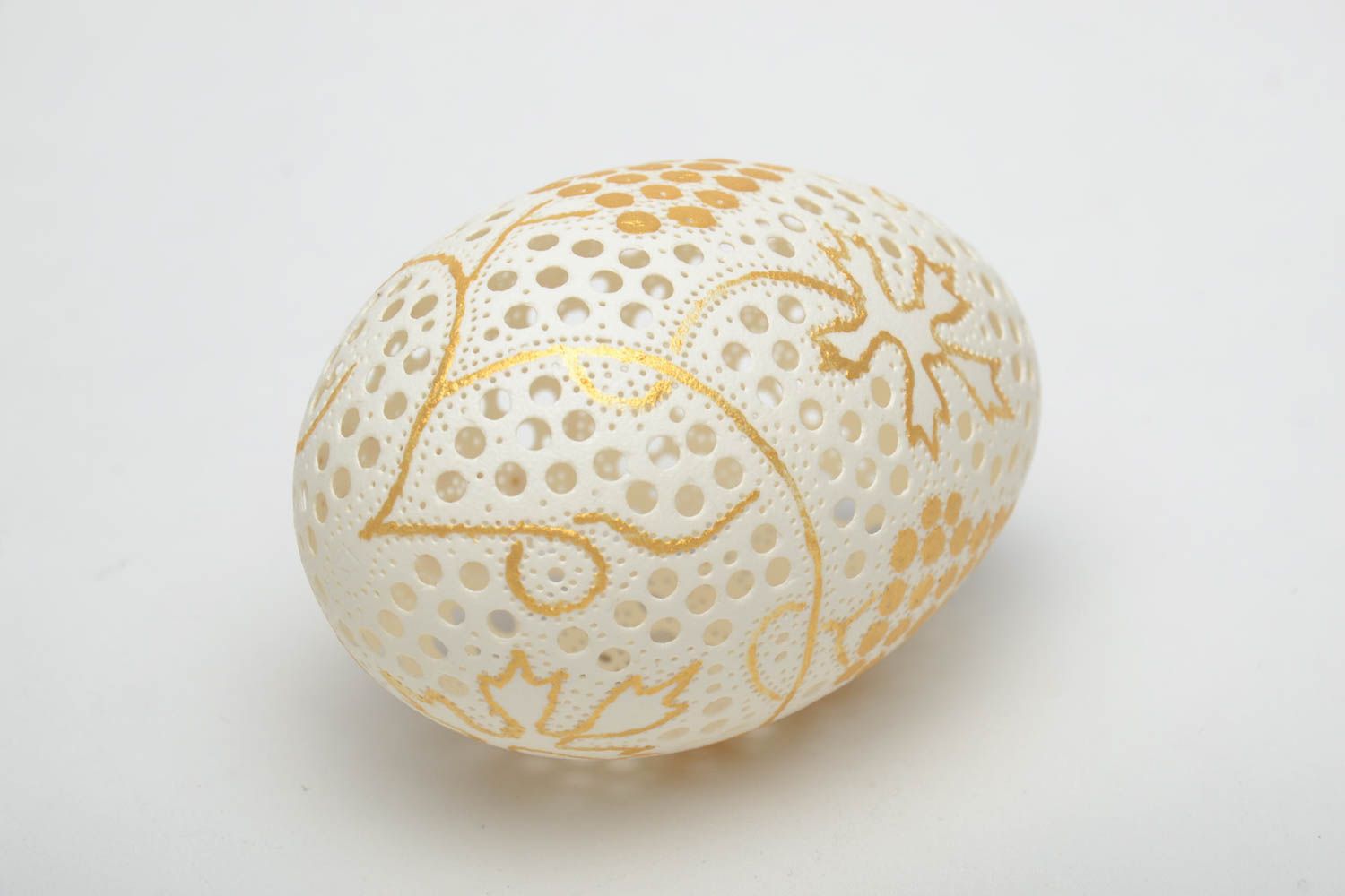 Huevo decorativo de ganso con grabado foto 4