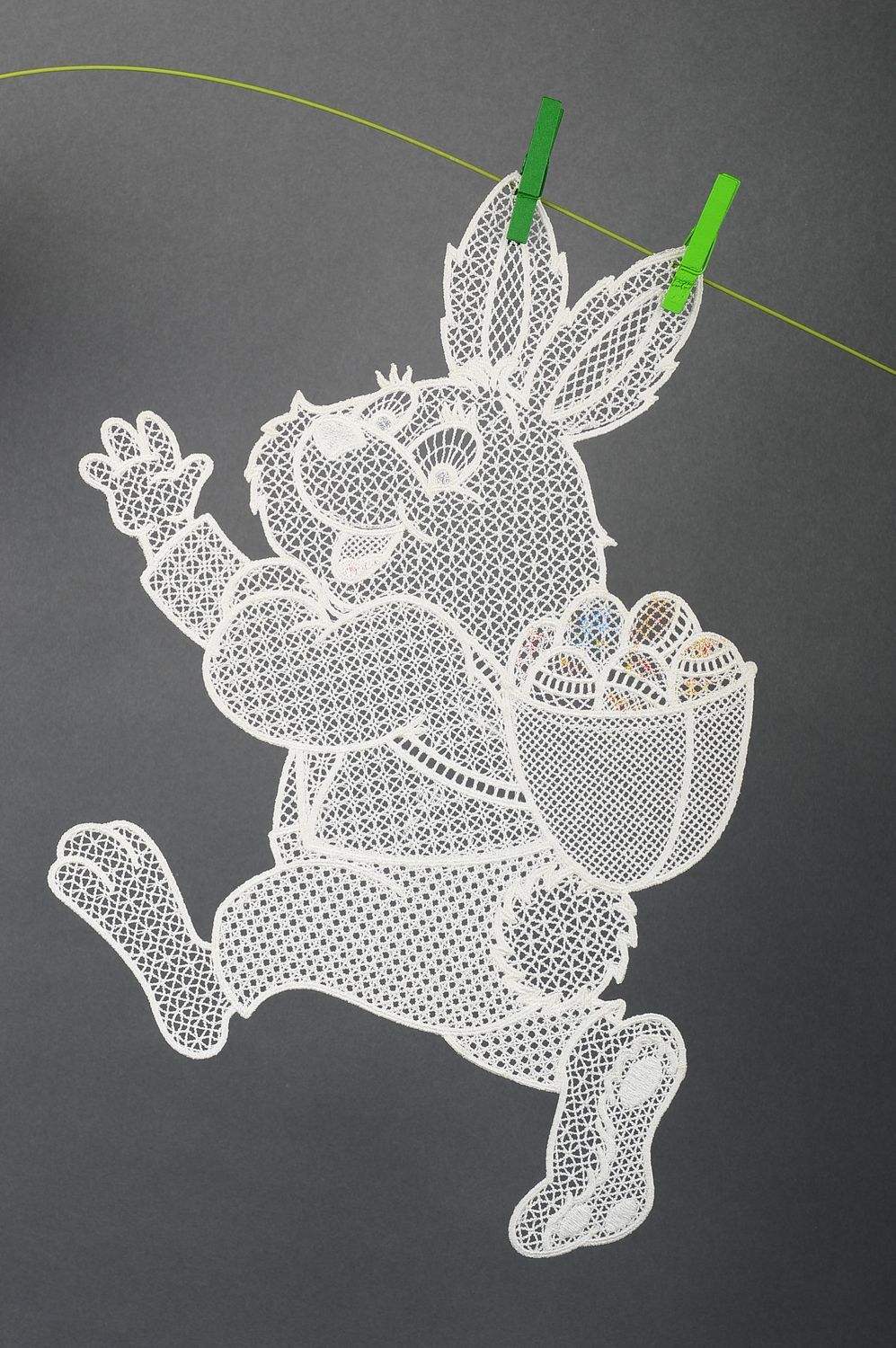 Openwork Christmas toy handmade Christmas decor bunny toy decorative use only photo 1