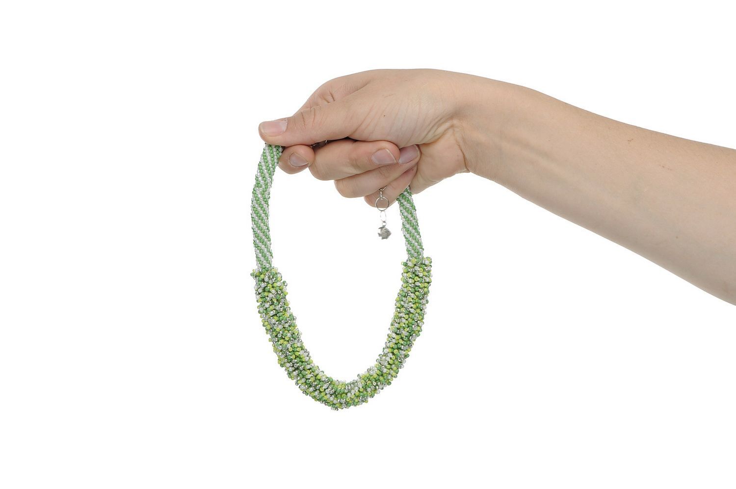 Necklace-jute Spring greens photo 5