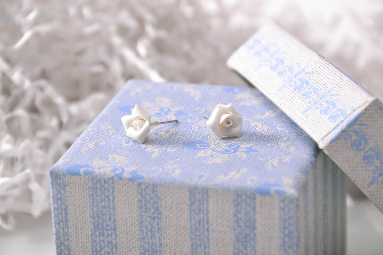 Stud earrings made of polymer clay photo 3