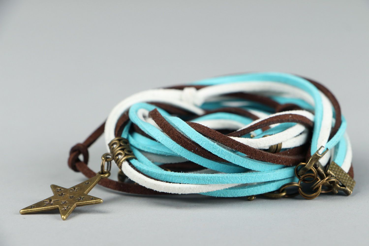 Suede bracelet for bright girls photo 3