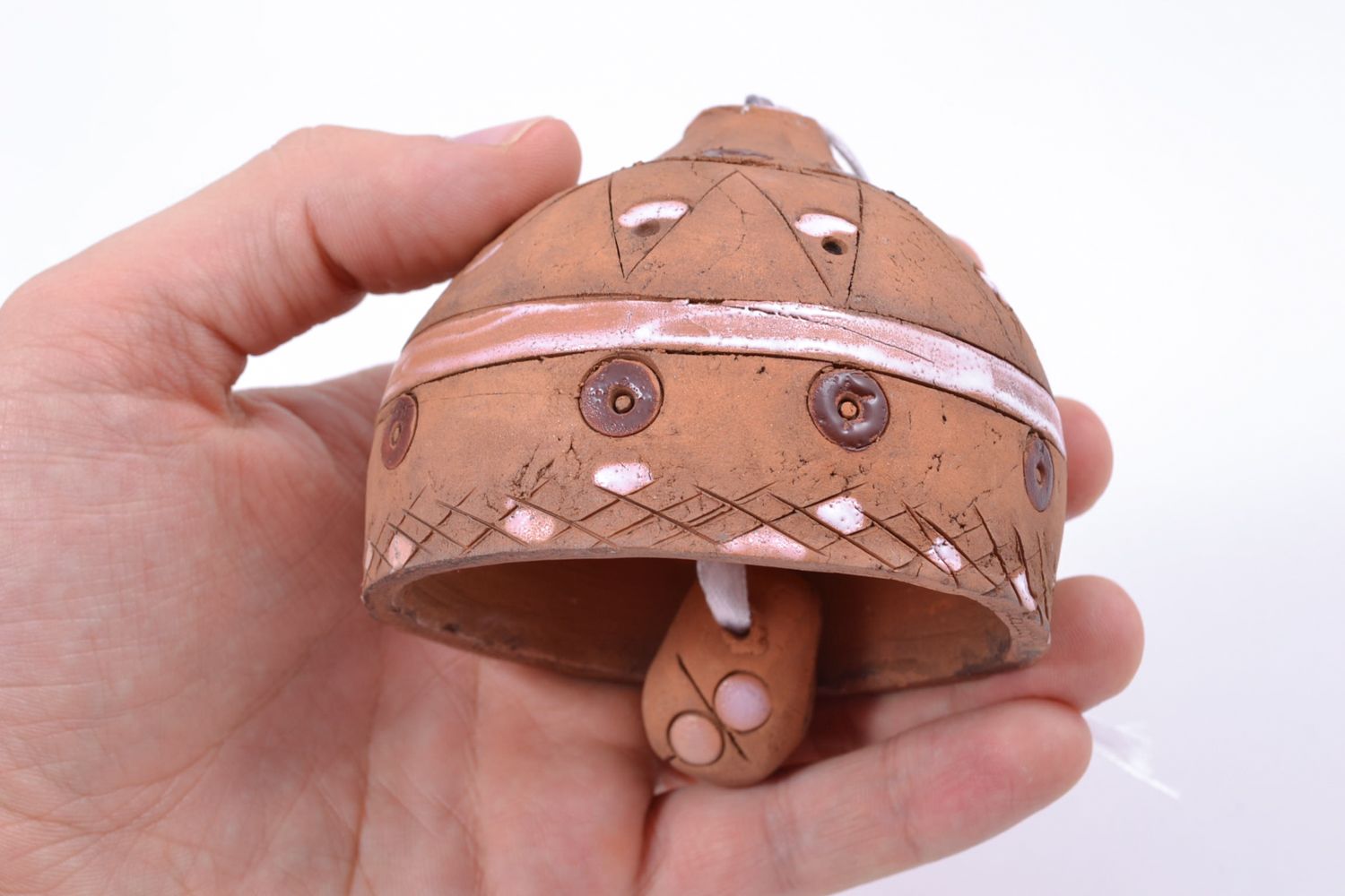 Handmade ceramic bell with ribbon photo 2