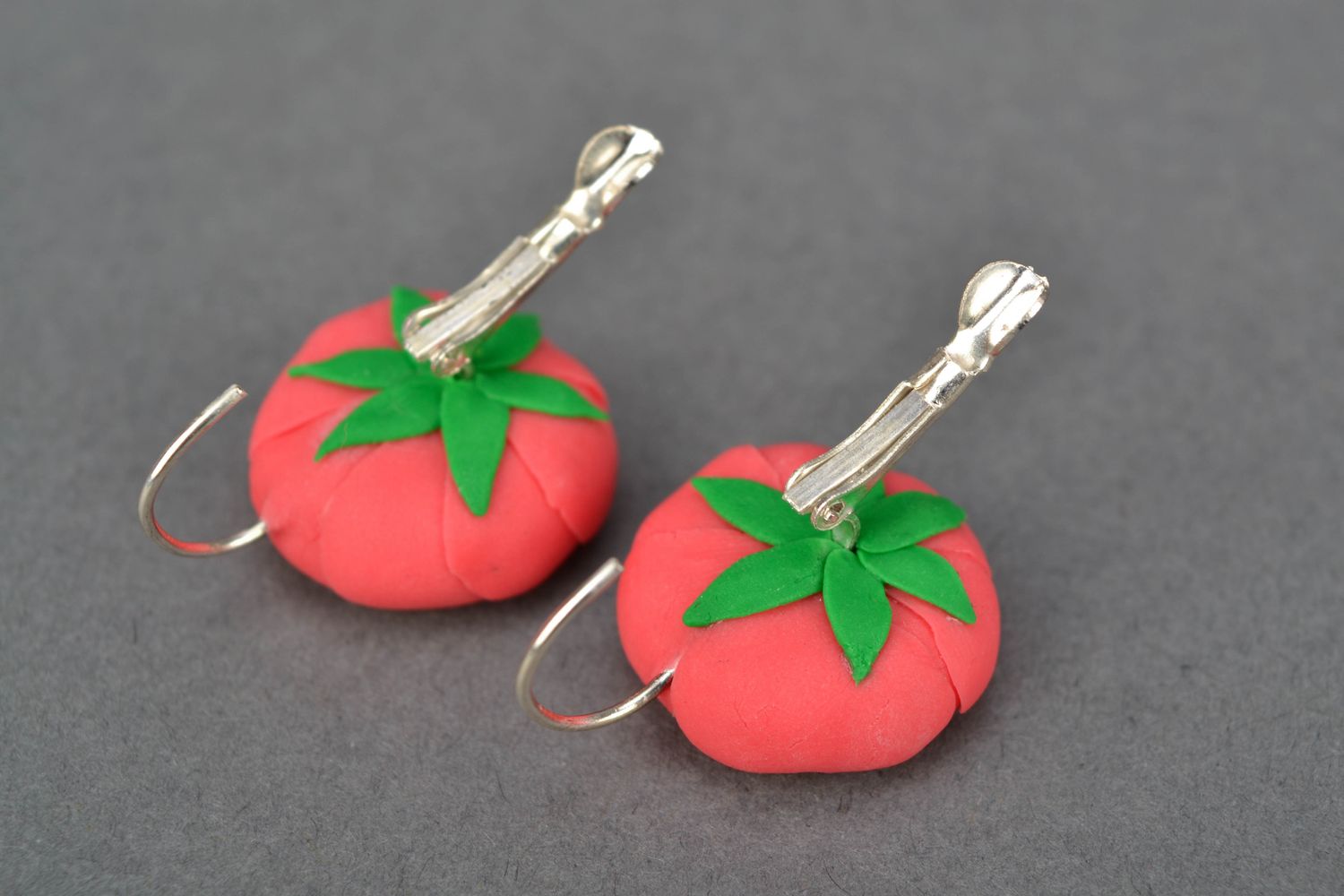 Bright floral polymer clay earrings photo 4