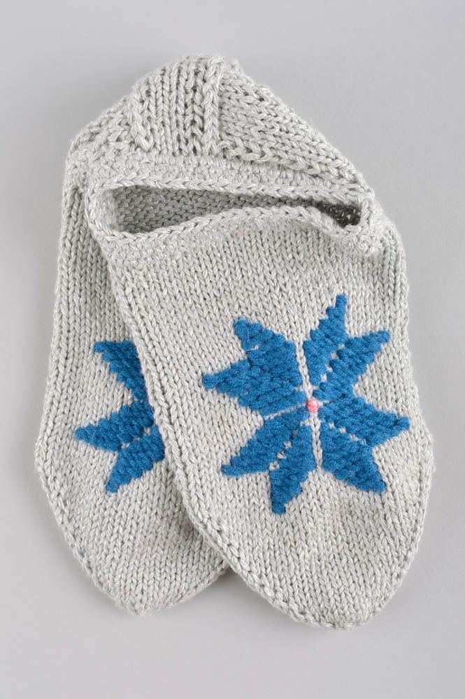 Вязаный аксессуар носки ручной работы зимние носки вязаное изделие носки длинные фото 5