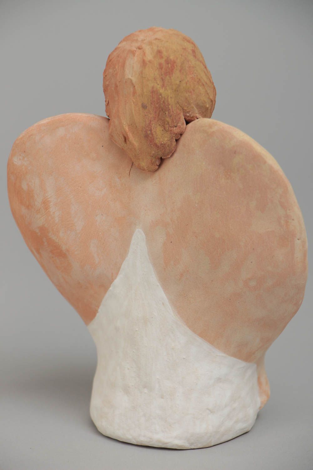 Figurine d'ange en céramique avec un croissant de lune faite main originale photo 4